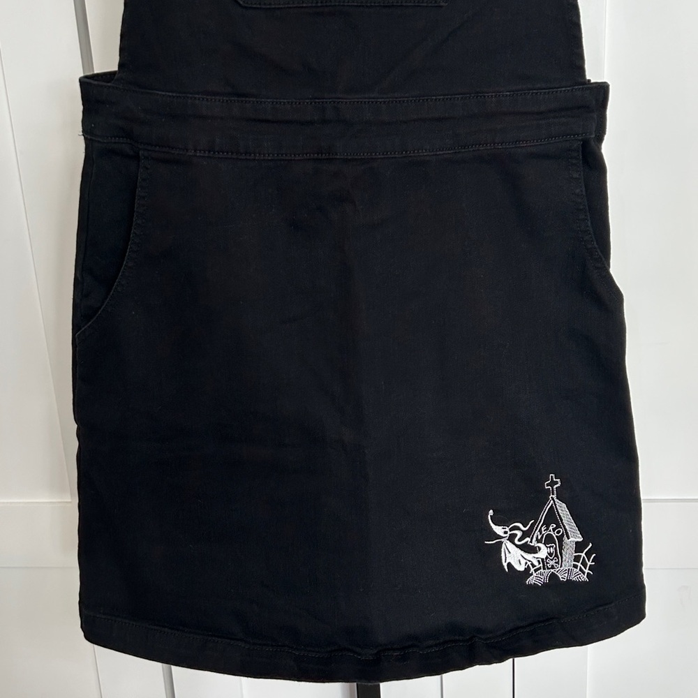 Disney Nightmare Before Christmas Jack The Skeleton Jean Overall Dress - M - EUC - Picture 3 of 9